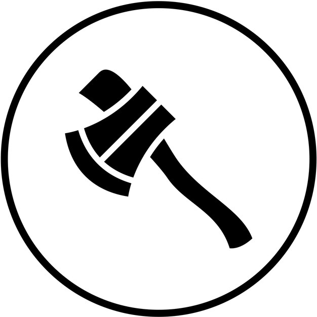 Estilo del icono del diseño vectorial del hacha