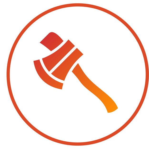 Estilo del icono del diseño vectorial del hacha