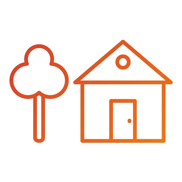 Estilo del icono de diseño vectorial del hogar