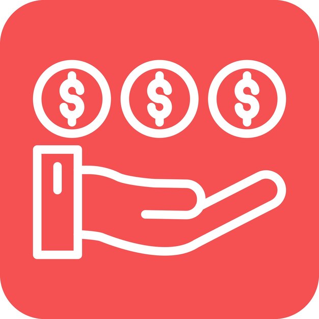 Estilo del icono de diseño vectorial de ingresos