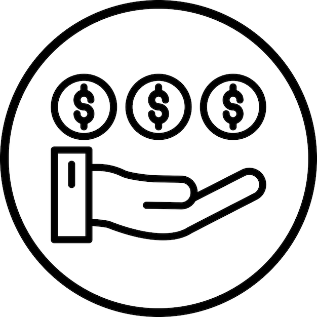 Estilo del icono de diseño vectorial de ingresos