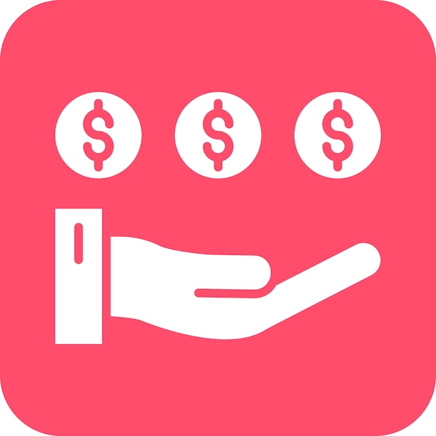 Estilo del icono de diseño vectorial de ingresos
