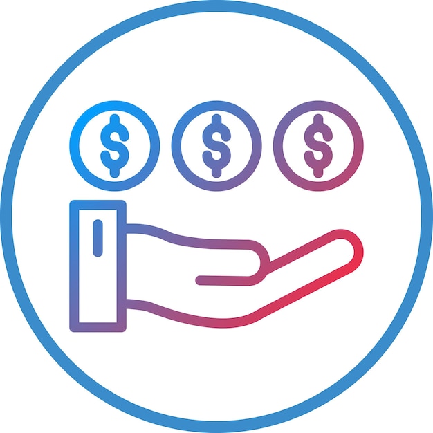Estilo del icono de diseño vectorial de ingresos