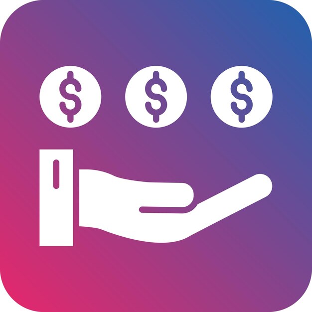 Estilo del icono de diseño vectorial de ingresos