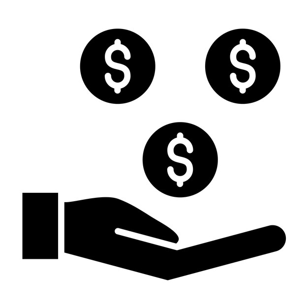 Estilo del icono de diseño vectorial de ingresos