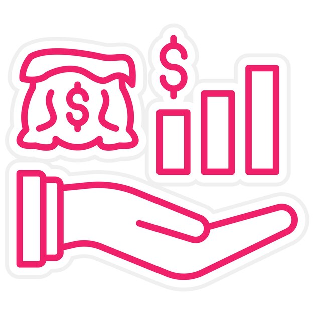 Estilo del icono de diseño vectorial de ingresos