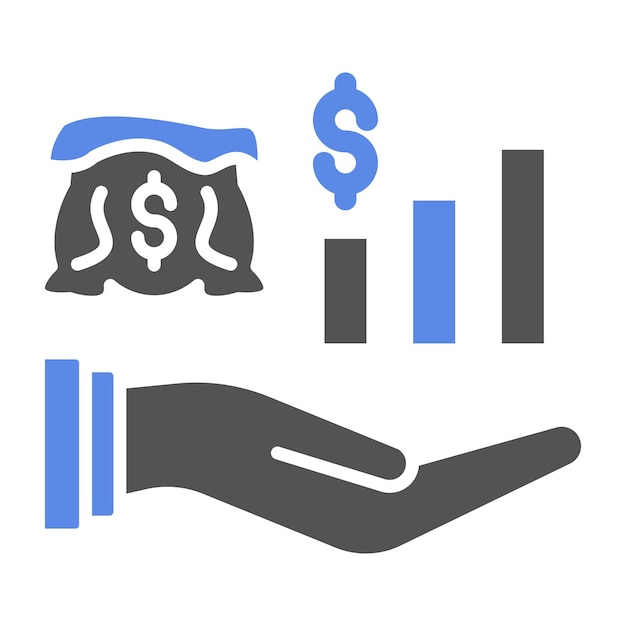 Estilo del icono de diseño vectorial de ingresos