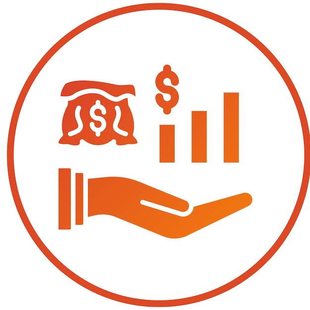 Estilo del icono de diseño vectorial de ingresos