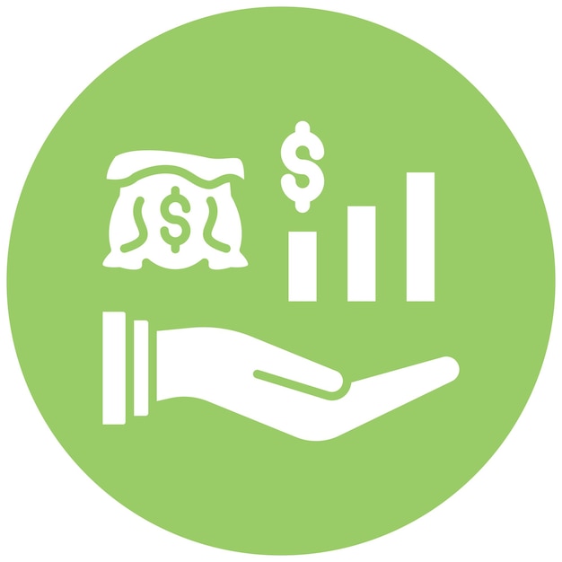Estilo del icono de diseño vectorial de ingresos