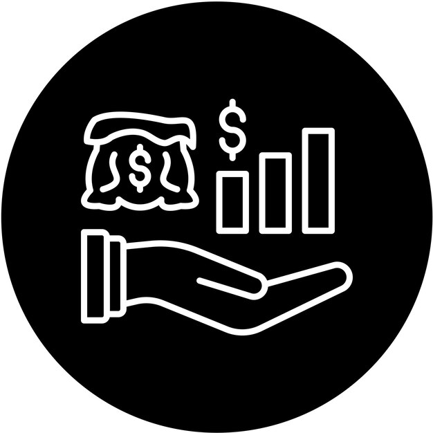 Estilo del icono de diseño vectorial de ingresos