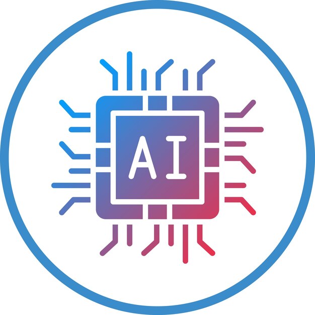 Estilo de icono de diseño vectorial de inteligencia artificial