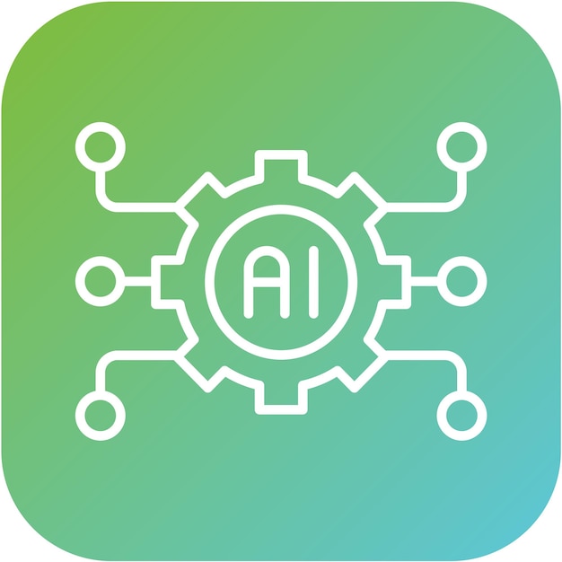 Estilo de icono de diseño vectorial de inteligencia artificial