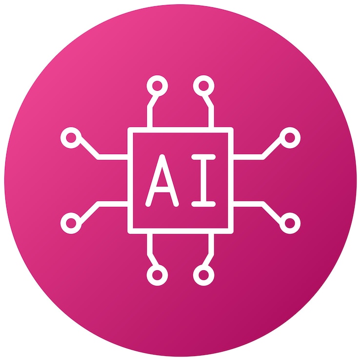 Vector estilo de icono de diseño vectorial de inteligencia artificial