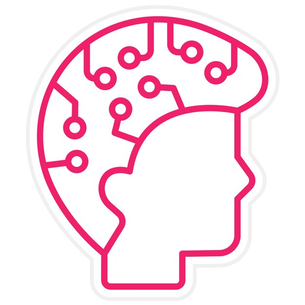 Estilo de icono de diseño vectorial de inteligencia artificial