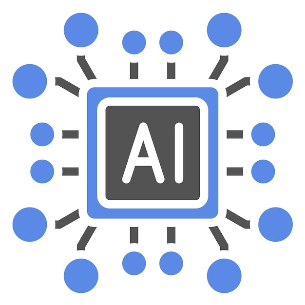 Estilo de icono de diseño vectorial de inteligencia artificial