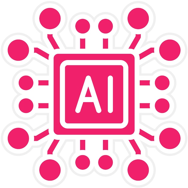 Estilo de icono de diseño vectorial de inteligencia artificial