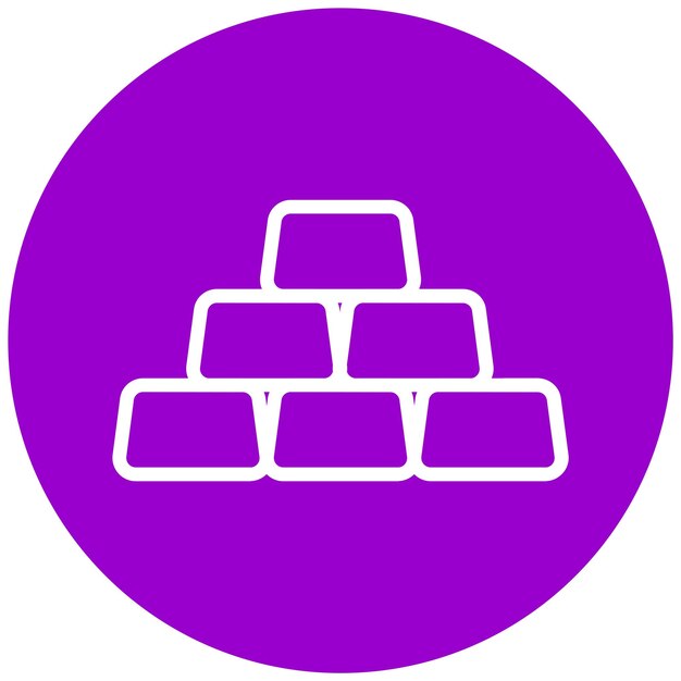 Estilo de icono de diseño vectorial de lingotes