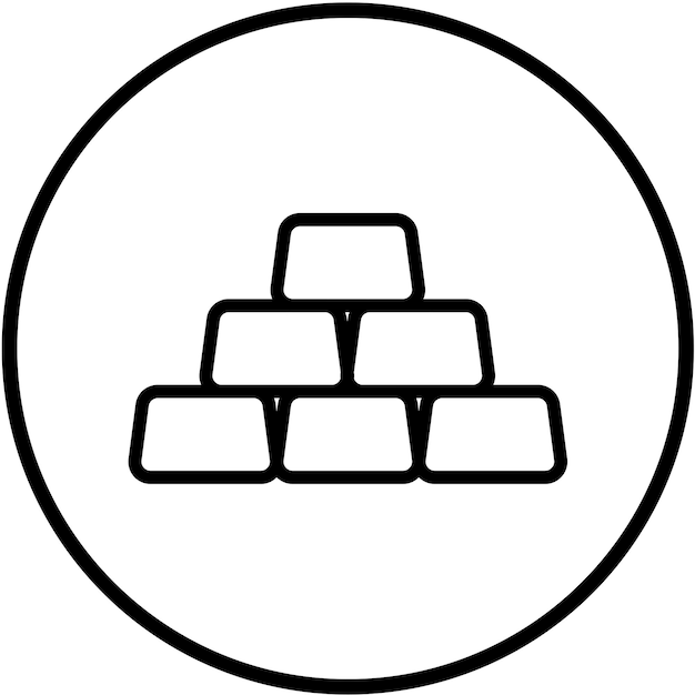 Estilo de icono de diseño vectorial de lingotes