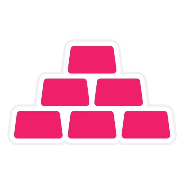 Estilo de icono de diseño vectorial de lingotes