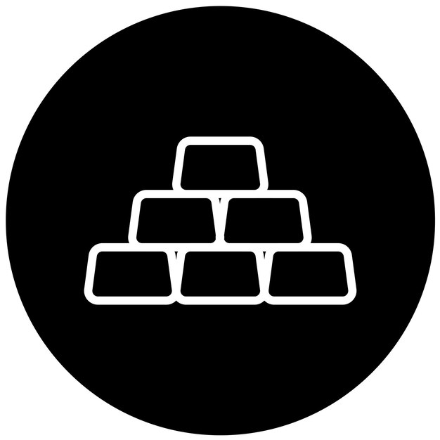 Estilo de icono de diseño vectorial de lingotes