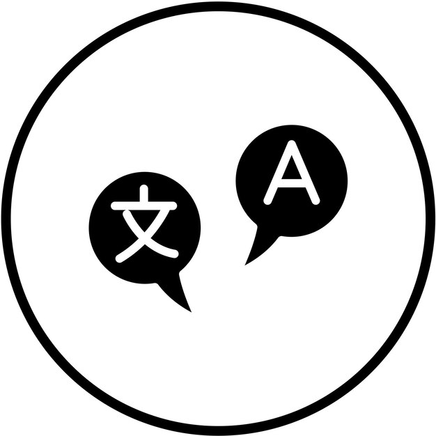 Estilo de icono de diseño vectorial de lingüística