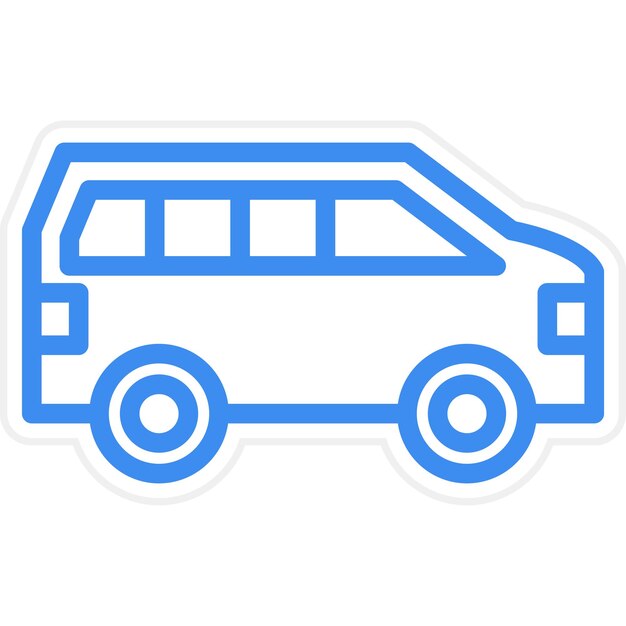 Vector estilo de icono de diseño vectorial de minivan