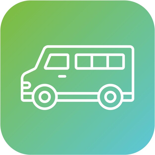 Estilo de icono de diseño vectorial de minivan
