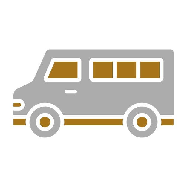 Estilo de icono de diseño vectorial de minivan