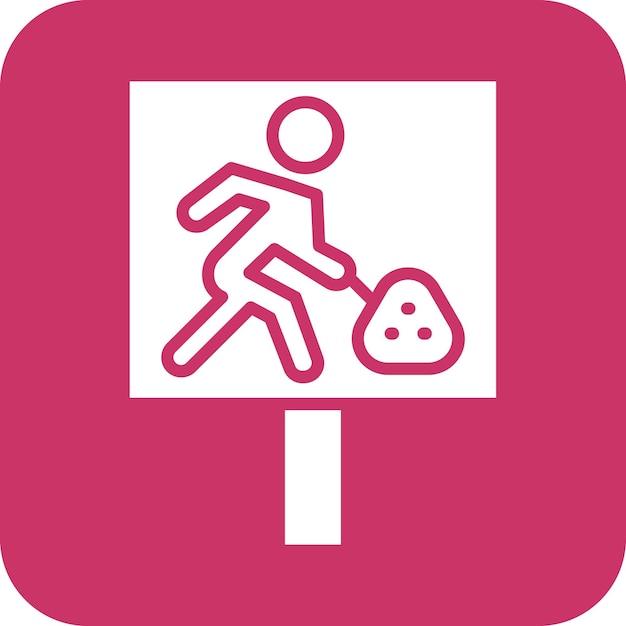 Estilo de icono de diseño vectorial de obras de carreteras