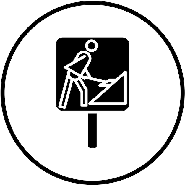 Estilo de icono de diseño vectorial de obras de carreteras