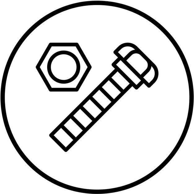 Estilo de icono de diseño vectorial de perno