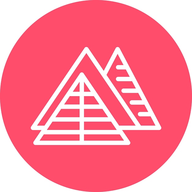 Estilo de icono de diseño vectorial de pirámide