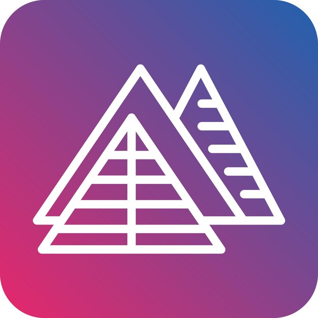 Estilo de icono de diseño vectorial de pirámide