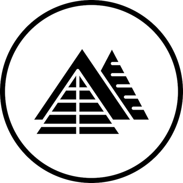 Estilo de icono de diseño vectorial de pirámide