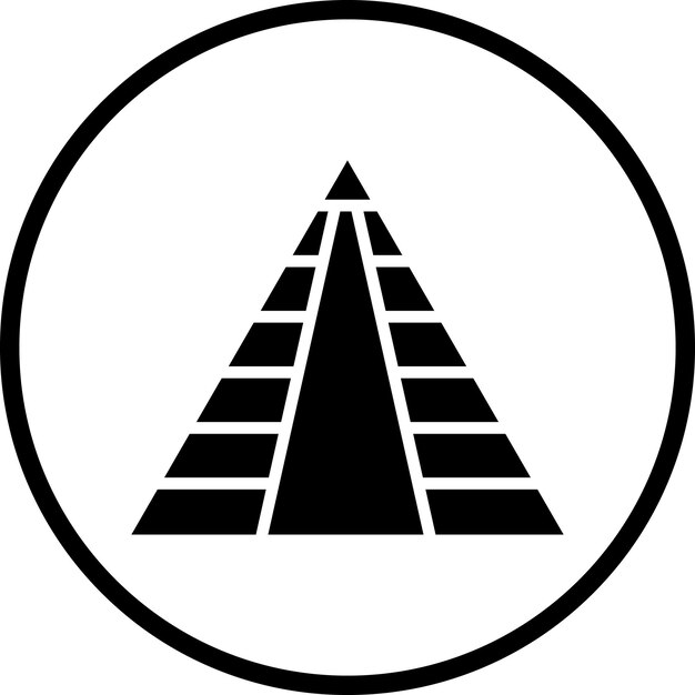 Estilo de icono de diseño vectorial de pirámide