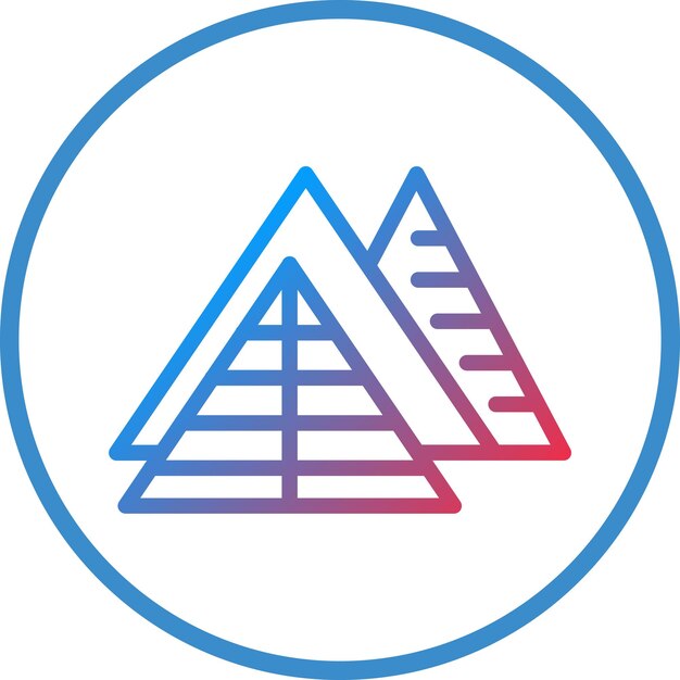 Estilo de icono de diseño vectorial de pirámide