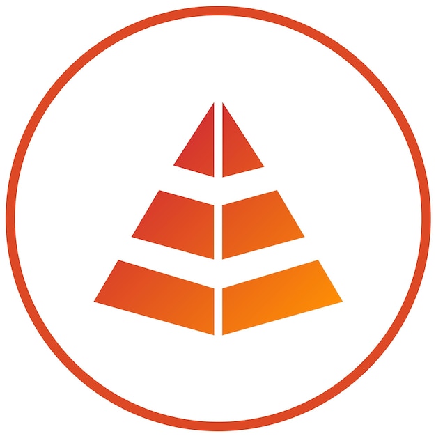 Estilo de icono de diseño vectorial de pirámide