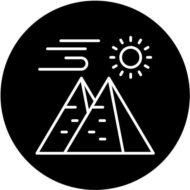 Estilo de icono de diseño vectorial de pirámide