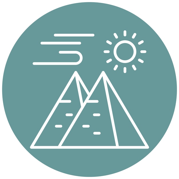 Estilo de icono de diseño vectorial de pirámide
