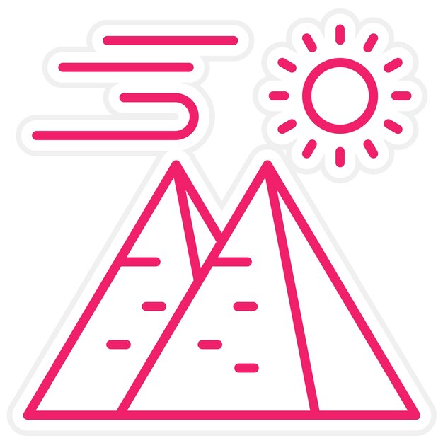 Estilo de icono de diseño vectorial de pirámide