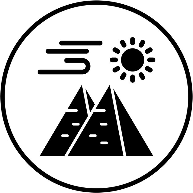 Estilo de icono de diseño vectorial de pirámide