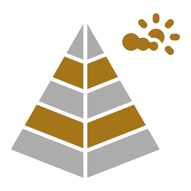 Estilo de icono de diseño vectorial de pirámide