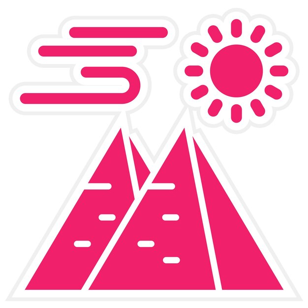 Estilo de icono de diseño vectorial de pirámide
