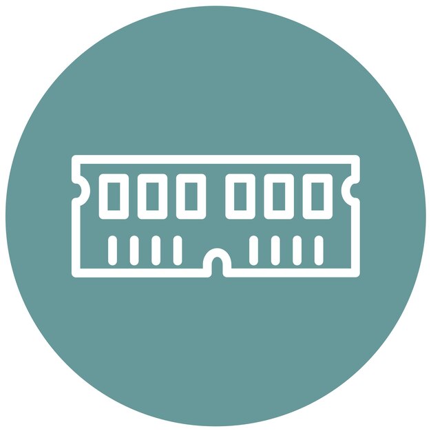 Estilo de icono de diseño vectorial de RAM