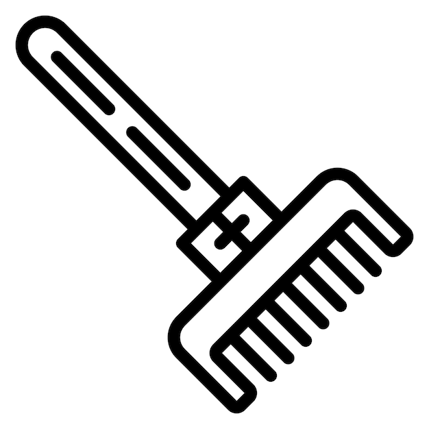 Estilo de icono de diseño vectorial de rastrillo