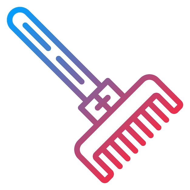 Estilo de icono de diseño vectorial de rastrillo