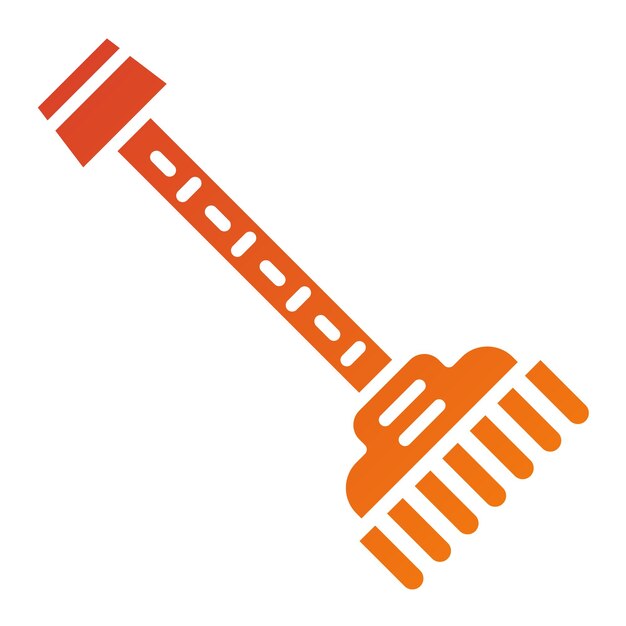 Estilo de icono de diseño vectorial de rastrillo