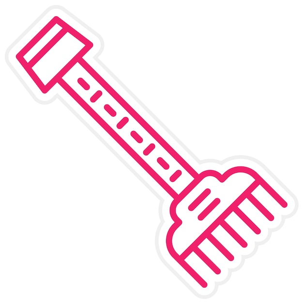 Estilo de icono de diseño vectorial de rastrillo