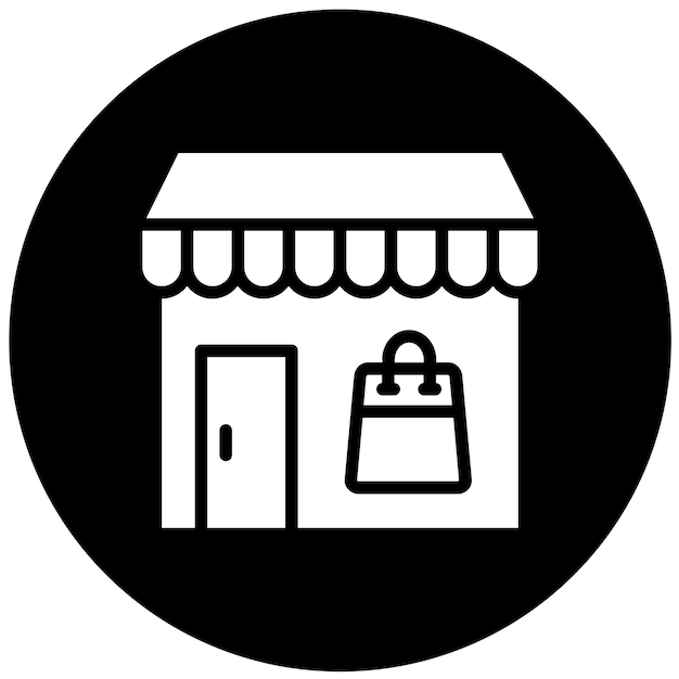 Estilo de icono de diseño vectorial de RetailShop