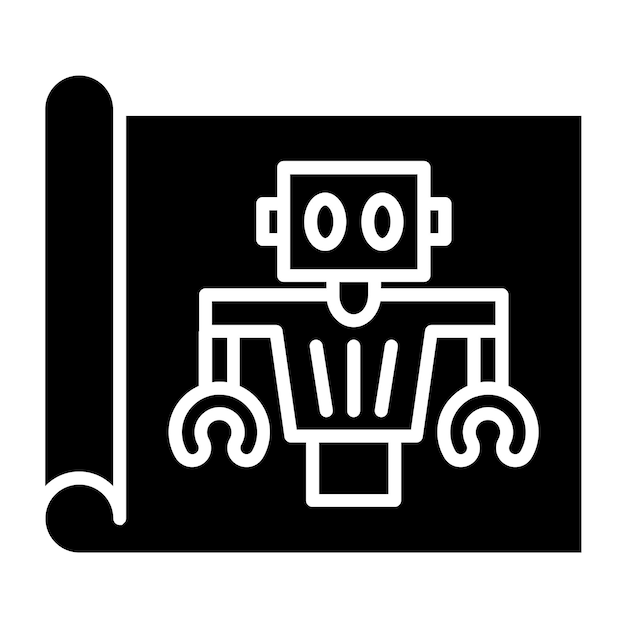 Estilo del icono del diseño vectorial del robot